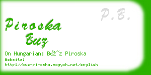 piroska buz business card